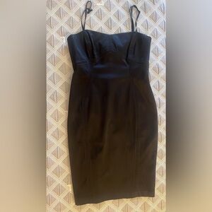 Zara Basic Black leather mini dress size L holiday party ready